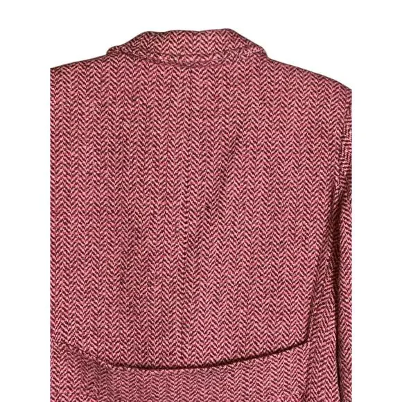 Vintage Y2K Wool Houndstooth Winter Coat Women's Size Medium Pink Purple & Red - Picture 6 of 7